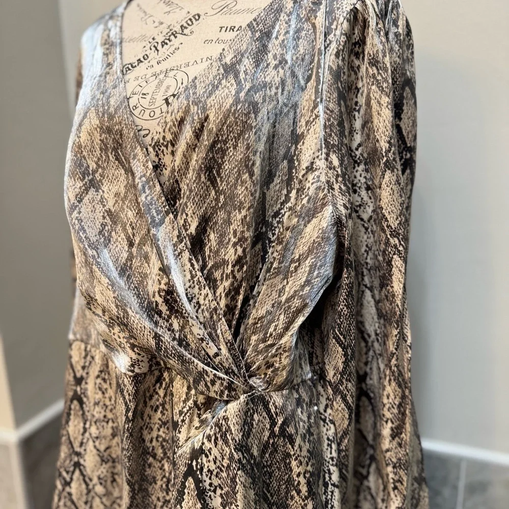 Ava & Viv Snake Print Dress Black Gray